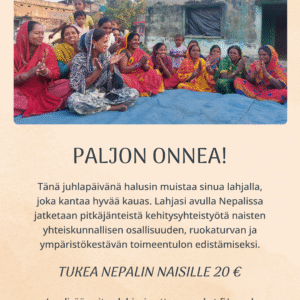 Paljon onnea -kortti (Nepal)